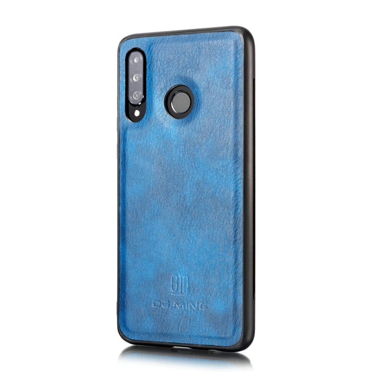 DG.MING Crazy Horse Texture Flip Detachable Magnetic Leather Case for Huawei P30 Lite, with Holder & Card Slots & Wallet (Blue) - Huawei Cases by DG.MING | Online Shopping UK | buy2fix