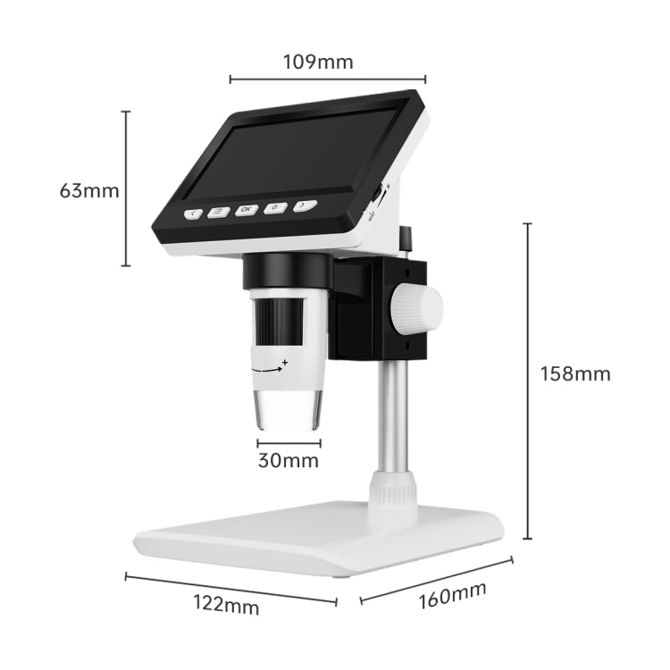 50X-1000X 1080P Portable Electronic Digital Desktop Microscope with LED Light (White) - Digital Microscope by buy2fix | Online Shopping UK | buy2fix