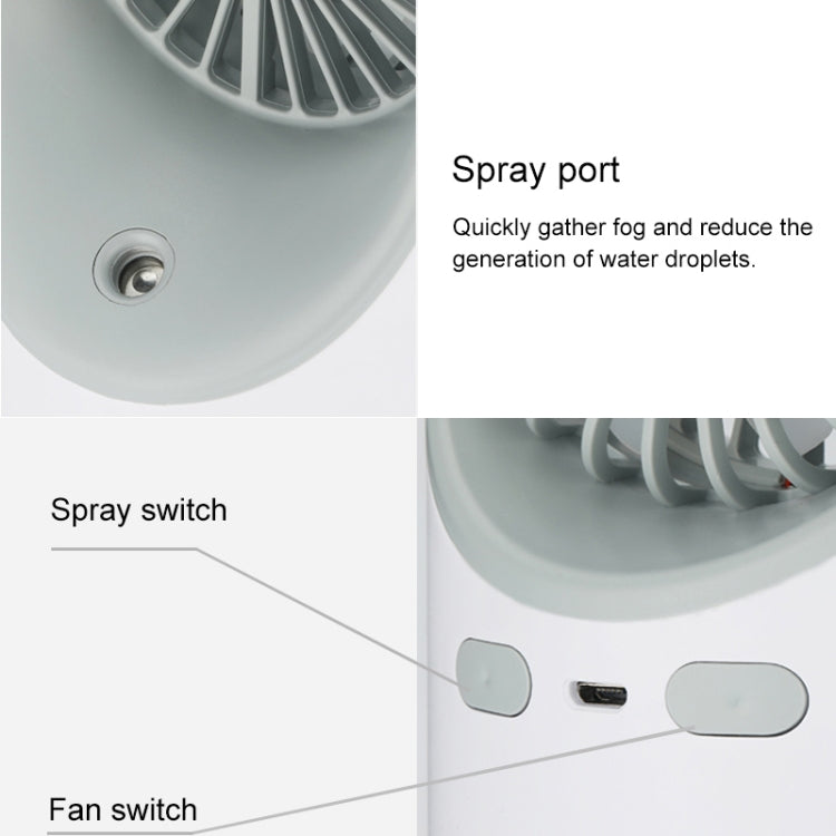 Multi-function USB Charging Spray Humidification Desktop Electric Fan with LED Warm Yellow Reading Lamp, Support 3 Speed Control(Pink) - Electric Fans by buy2fix | Online Shopping UK | buy2fix