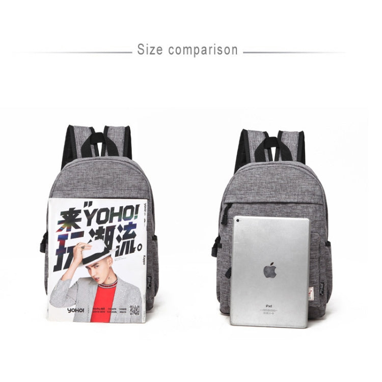 Universal Multi-Function Canvas Cloth Laptop Computer Shoulders Backpack Students Bag for 13-15 inch, Size: 36x25x10cm(Grey) - Backpack by buy2fix | Online Shopping UK | buy2fix