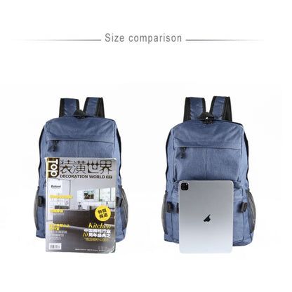 Universal Multi-Function Canvas Cloth Laptop Computer Shoulders Backpack Students Bag for 13-15 inch, Size: 36x25x10cm(Blue) - Backpack by buy2fix | Online Shopping UK | buy2fix