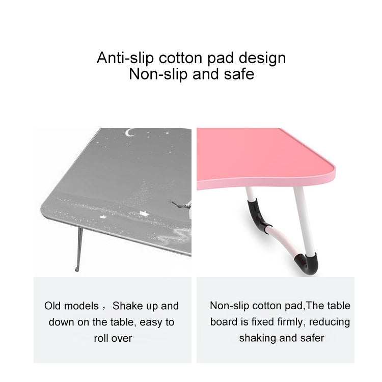 W-shaped Non-slip Legs Adjustable Folding Portable Writing Desk Laptop Desk with Card Slot(Pink) - Laptop Stand by buy2fix | Online Shopping UK | buy2fix