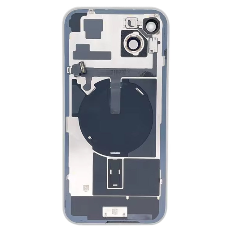 For iPhone 15 Plus Glass Battery Back Cover with Flash Bracket + Wireless Charging Module(Blue) - Back Cover by buy2fix | Online Shopping UK | buy2fix