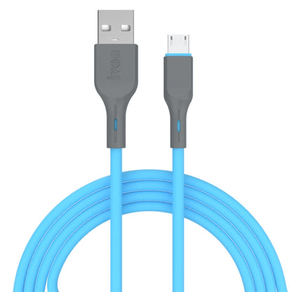 IVON CA78 2.4A Micro USB Fast Charging Data Cable, Length: 1m (Blue) - Micro USB Cable by IVON | Online Shopping UK | buy2fix