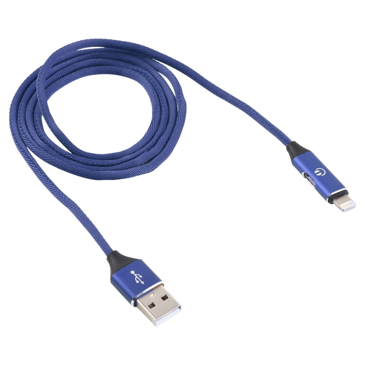 Multifunction 1m 3A 8 Pin Male & 8 Pin Female to USB Nylon Braided Data Sync Charging Audio Cable(Blue) - Multifunction Cable by buy2fix | Online Shopping UK | buy2fix