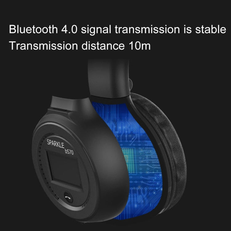 ZEALOT B570 Stereo Wired Wireless Bluetooth Subwoofer Headset with LED Color Screen Design & HD Microphone & FM, For Mobile Phones & Tablets & Laptops, Support 32GB TF Card Maximum(Grey) - Headset & Headphone by ZEALOT | Online Shopping UK | buy2fix