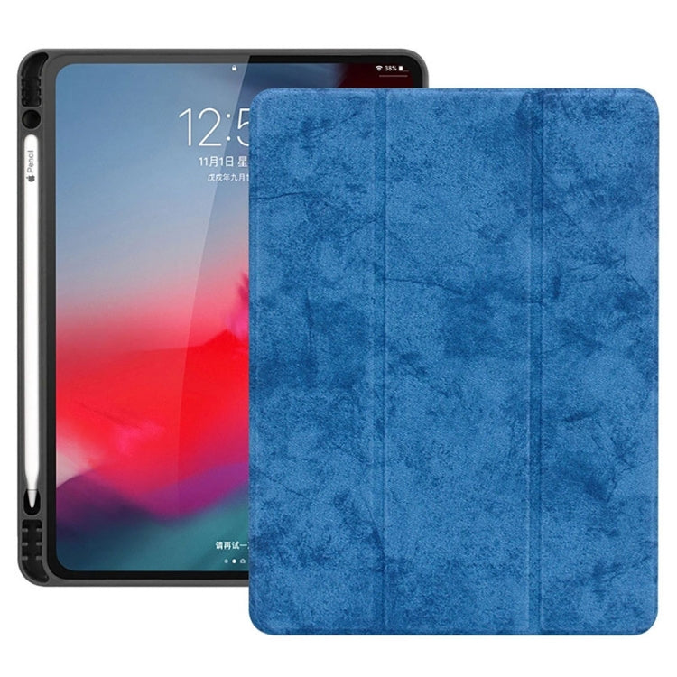 Horizontal Flip Leather Case with Pen Slot  Three-folding Holder & Wake-up / Sleep Function for iPad Air 13 2024 / Pro 12.9 (2018)(Blue) - More iPad Cases by buy2fix | Online Shopping UK | buy2fix