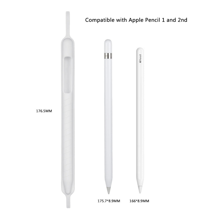 Apple Pencil Shockproof Soft Silicone Protective Cap Holder Sleeve Pouch Cover for iPad Pro 9.7 / 10.5 / 11 / 12.9 Pencil Accessories (White) - Pencil Accessories by buy2fix | Online Shopping UK | buy2fix