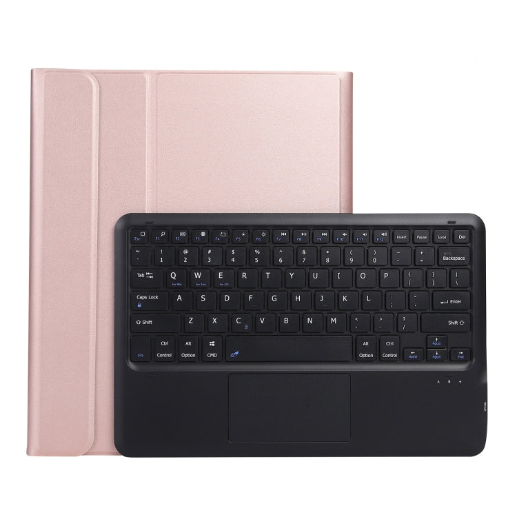 A12B-A Ultra-thin ABS Detachable Bluetooth Keyboard Tablet Case with Touchpad & Pen Slot & Holder for iPad Pro 12.9 2021 / 2020 / 2018 (Rose Gold) - For iPad Pro by buy2fix | Online Shopping UK | buy2fix