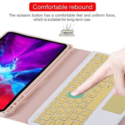 TG11BC Detachable Bluetooth Yellow Keyboard Microfiber Leather Tablet Case for iPad Pro 11 inch (2020), with Touchpad & Pen Slot & Holder (Pink) - For iPad Pro by buy2fix | Online Shopping UK | buy2fix