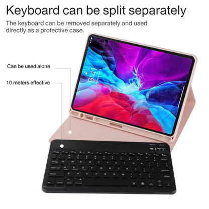 TG11BS Detachable Bluetooth Black Keyboard + Microfiber Leather Tablet Case for iPad Pro 11 inch (2020), with Backlight & Pen Slot & Holder(Pink) - For iPad Pro by buy2fix | Online Shopping UK | buy2fix