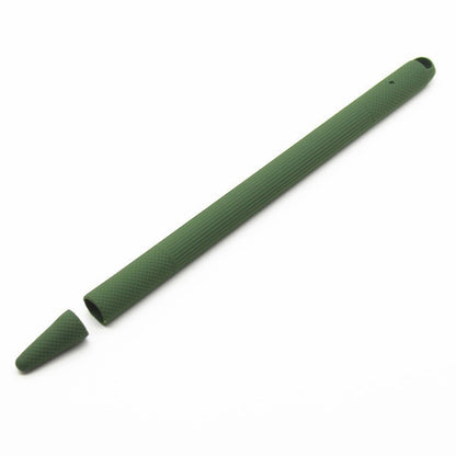 Stylus Pen Silica Gel Shockproof Protective Case for Apple Pencil 2 (Army Green) - Pencil Accessories by buy2fix | Online Shopping UK | buy2fix