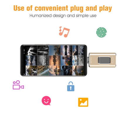 Richwell 3 in 1 32G Type-C + 8 Pin + USB 3.0 Metal Push-pull Flash Disk with OTG Function(Rose Gold) - U Disk & Card Reader by Richwell | Online Shopping UK | buy2fix