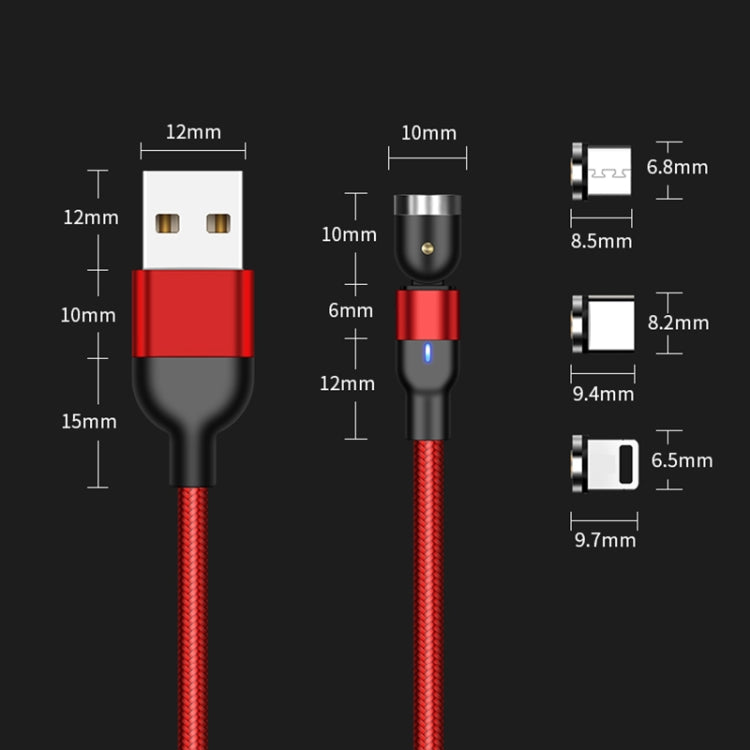 1m 2A Output USB to 8 Pin Nylon Braided Rotate Magnetic Charging Cable(Black) - Charging Cable & Head by buy2fix | Online Shopping UK | buy2fix