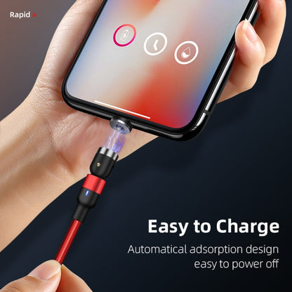 1m 2A Output USB to 8 Pin Nylon Braided Rotate Magnetic Charging Cable(Red) - Charging Cable & Head by buy2fix | Online Shopping UK | buy2fix