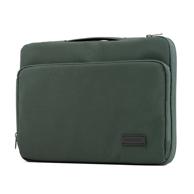 POFOKO E550 14 / 15.4 inch Portable Waterproof Polyester Laptop Handbag(Green) - Other by POFOKO | Online Shopping UK | buy2fix