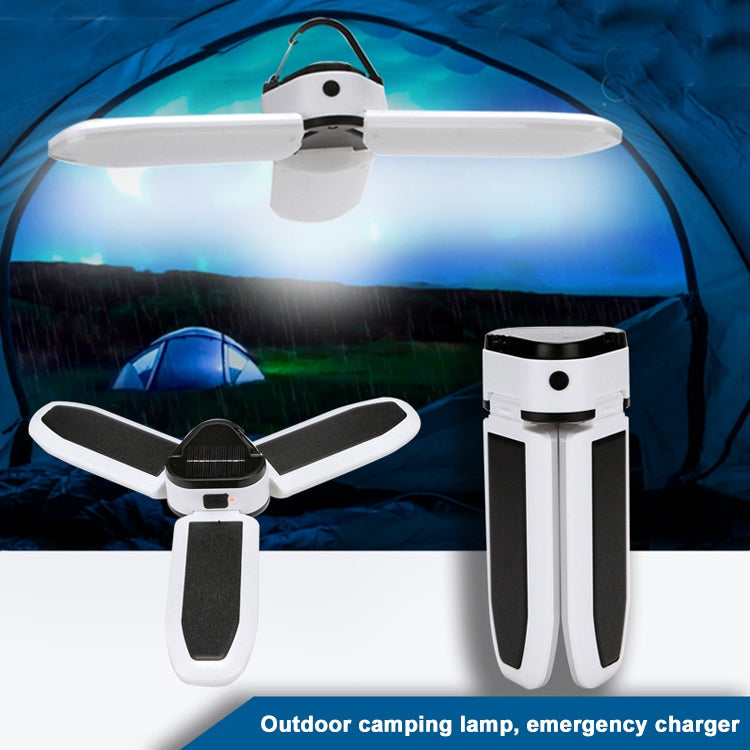 Multifunctional Solar USB Charging 60 LED Trefoil Camping Lamp Outdoor Tent Portable Lamp Flashlight  Emergency Light Bulb Light, Style: Solar - Camping Lighting by buy2fix | Online Shopping UK | buy2fix