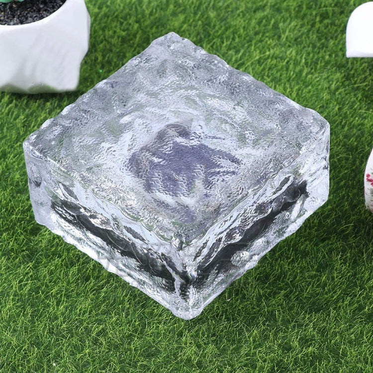 Solar Powered Square Tempered Glass Outdoor LED Buried Light Garden Decoration Lamp IP55 Waterproof，Size: 10 x 10 x 5.2cm(Red Light) - Buried Lights by buy2fix | Online Shopping UK | buy2fix