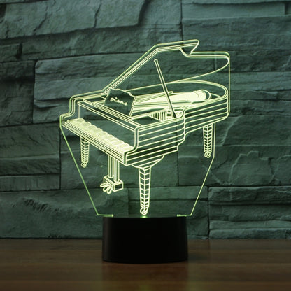 Piano Shape 3D Colorful LED Vision Light Table Lamp, Charging Touch Version - Novelty Lighting by buy2fix | Online Shopping UK | buy2fix