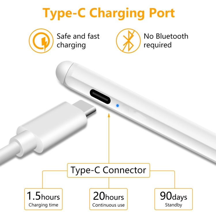 1.4-2.3mm Magnetic Design Superfine Nib Prevent Accidental Touch Handwritten Capacitive Screen Stylus Pen(White) - Stylus Pen by buy2fix | Online Shopping UK | buy2fix