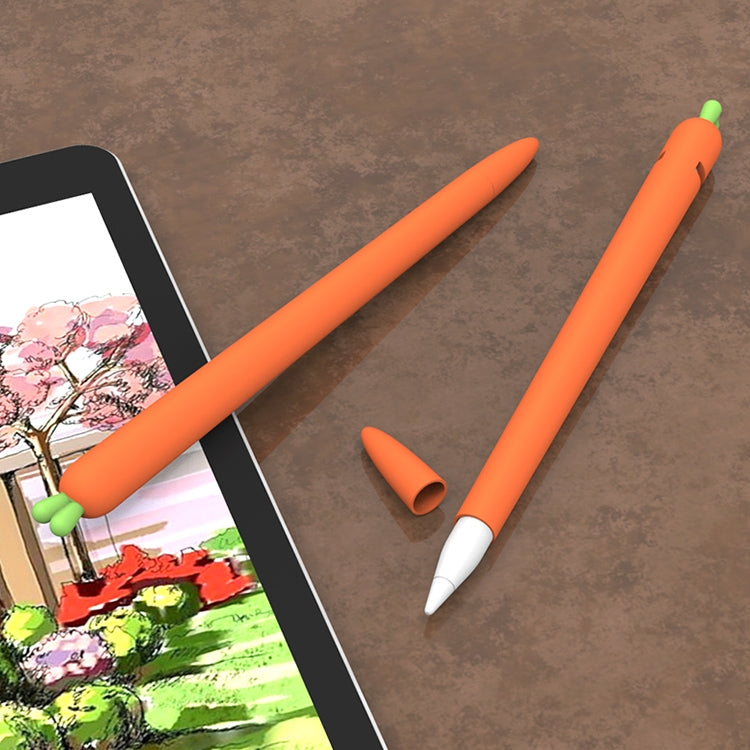 LOVE MEI For Apple Pencil 2 Carrot Shape Stylus Pen Silicone Protective Case Cover(Orange) - Pencil Accessories by LOVE MEI | Online Shopping UK | buy2fix