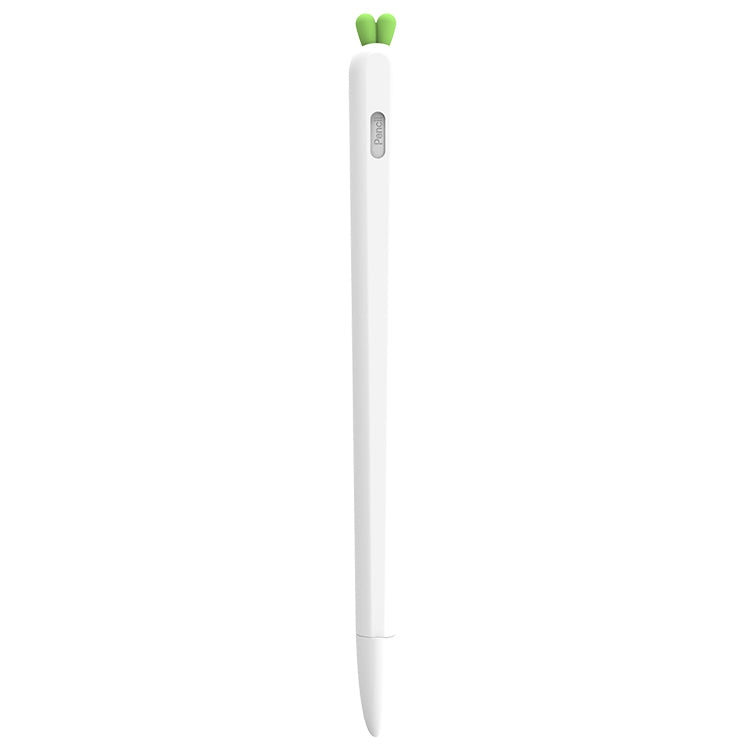 LOVE MEI For Apple Pencil 2 Carrot Shape Stylus Pen Silicone Protective Case Cover(White) - Pencil Accessories by LOVE MEI | Online Shopping UK | buy2fix