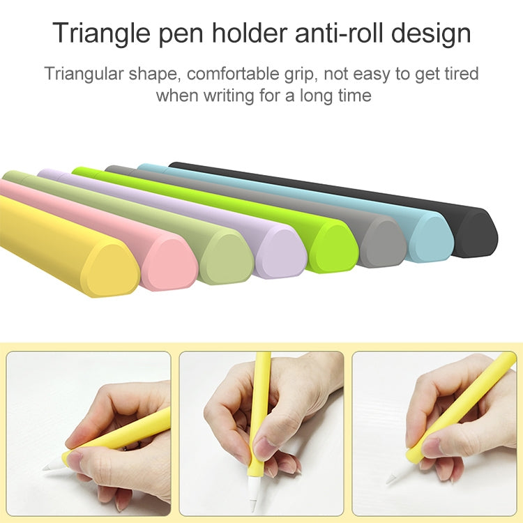 LOVE MEI For Apple Pencil 1 Triangle Shape Stylus Pen Silicone Protective Case Cover (Yellow) - Pencil Accessories by LOVE MEI | Online Shopping UK | buy2fix