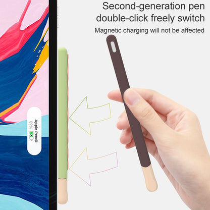 LOVE MEI For Apple Pencil 2 Stripe Design Stylus Pen Silicone Protective Case Cover (Black) - Pencil Accessories by LOVE MEI | Online Shopping UK | buy2fix