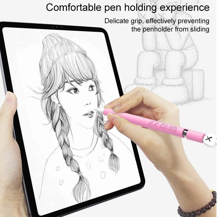 LOVE MEI For Apple Pencil 2 Middle Finger Shape Stylus Pen Silicone Protective Case Cover (Grey) - Pencil Accessories by LOVE MEI | Online Shopping UK | buy2fix