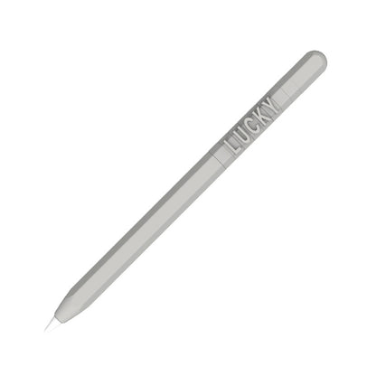 LOVE MEI For Apple Pencil 1 Number Letter Design Stylus Pen Silicone Protective Case Cover(Grey) - Pencil Accessories by LOVE MEI | Online Shopping UK | buy2fix