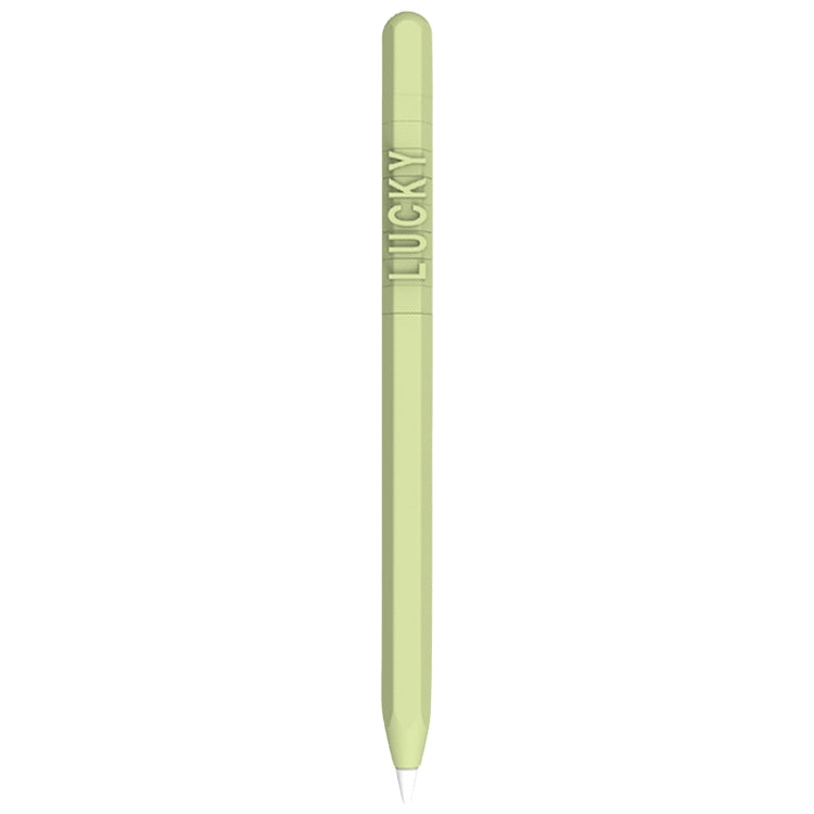 LOVE MEI For Apple Pencil 2 Number Letter Design Stylus Pen Silicone Protective Case Cover (Green) - Pencil Accessories by LOVE MEI | Online Shopping UK | buy2fix