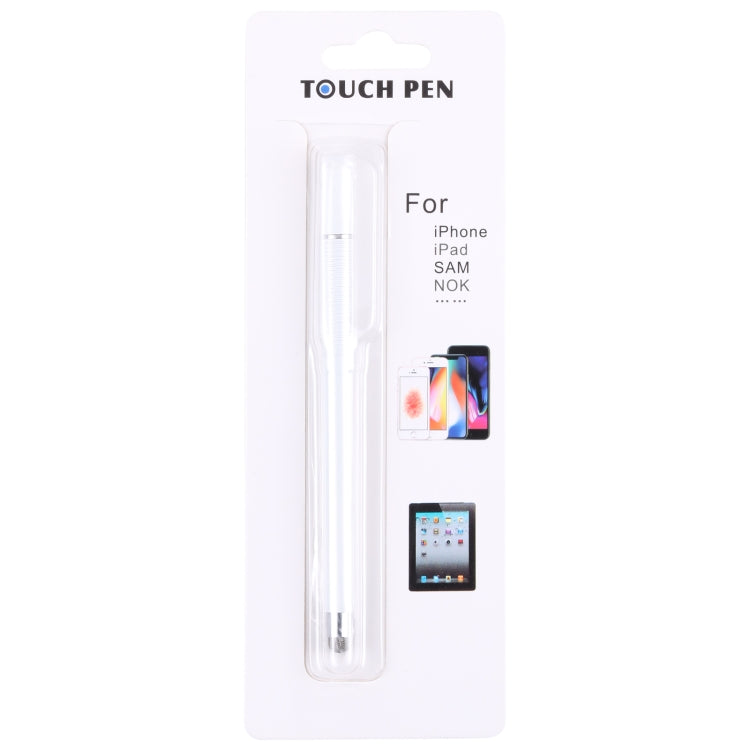 361 2 in 1 Universal Silicone Disc Nib Stylus Pen with Mobile Phone Writing Pen & Magnetic Cap(White) - Stylus Pen by buy2fix | Online Shopping UK | buy2fix