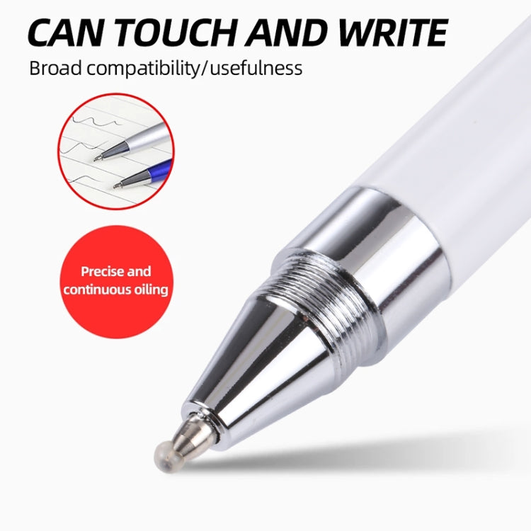 Pt360 2 in 1 Universal Silicone Disc Nib Stylus Pen with Common Writing Pen Function (White) - Stylus Pen by buy2fix | Online Shopping UK | buy2fix