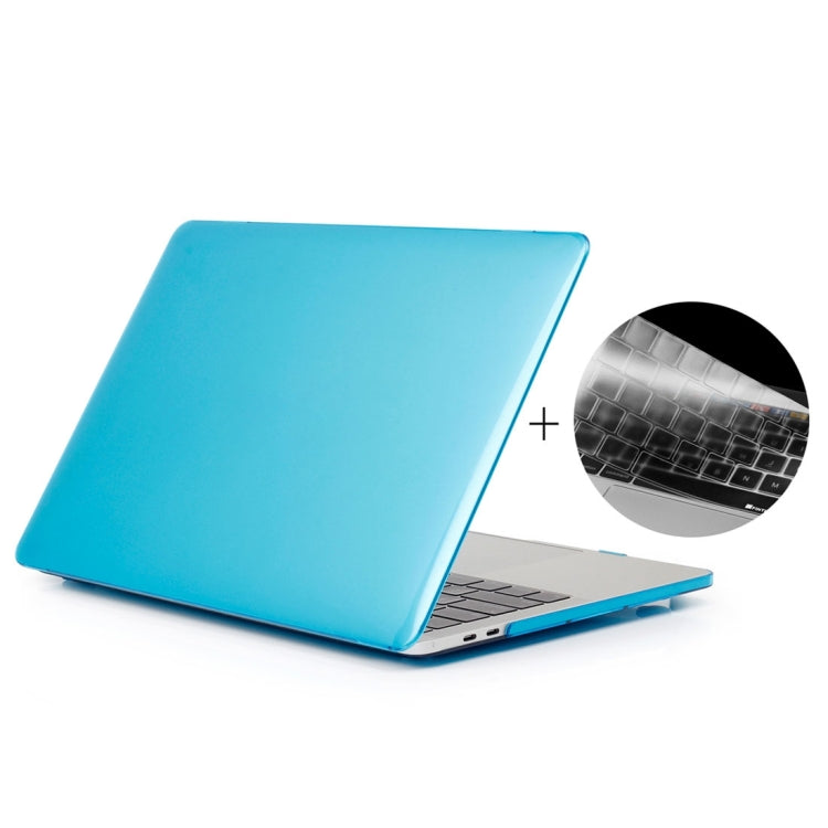 ENKAY Hat-Prince 2 in 1 Crystal Hard Shell Plastic Protective Case + Europe Version Ultra-thin TPU Keyboard Protector Cover for 2016 MacBook Pro 13.3 Inch with Touch Bar (A1706) (Baby Blue) - MacBook Pro Cases by ENKAY | Online Shopping UK | buy2fix