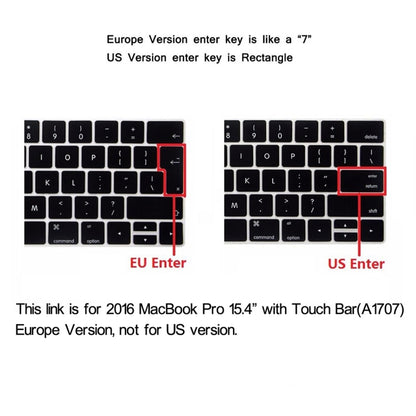 ENKAY Hat-Prince 2 in 1 Crystal Hard Shell Plastic Protective Case + Europe Version Ultra-thin TPU Keyboard Protector Cover for 2016 MacBook Pro 15.4 Inch with Touch Bar (A1707) (Transparent) - MacBook Pro Cases by ENKAY | Online Shopping UK | buy2fix