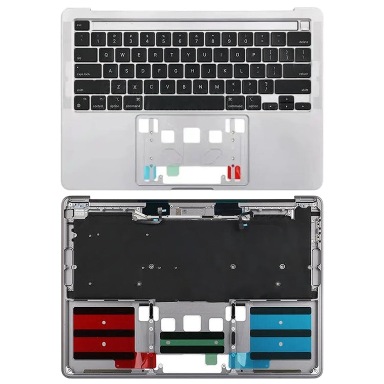 For Macbook Pro 13 inch 2021 A2338 C-side Cover + US Edition Key Board (Silver) - Bottom Cover by buy2fix | Online Shopping UK | buy2fix