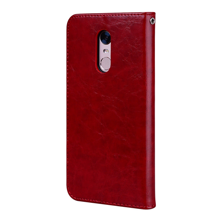 For Xiaomi Redmi 5 Oil Wax Texture Horizontal Flip Leather Case with Holder & Card Slots & Wallet(Red) - Xiaomi Cases by buy2fix | Online Shopping UK | buy2fix