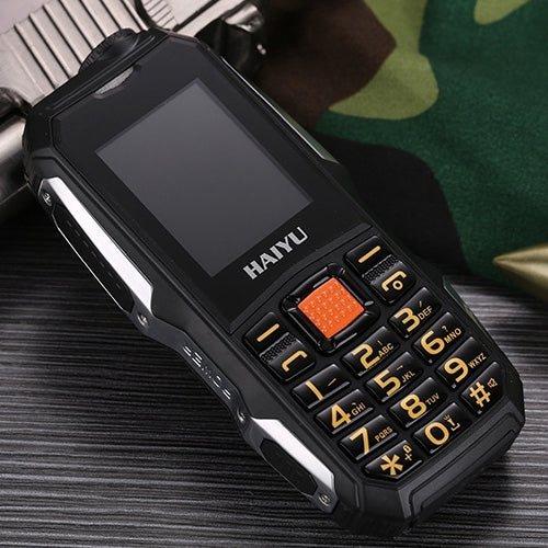 HAIYU H1 1.8 inch Triple Proofing Elder Phone, Waterproof Shockproof Dustproof,  2800mAh Battery, 21 Keys, LED Flashlight, FM, Dual SIM(Black) - HAIYU by HAIYU | Online Shopping UK | buy2fix