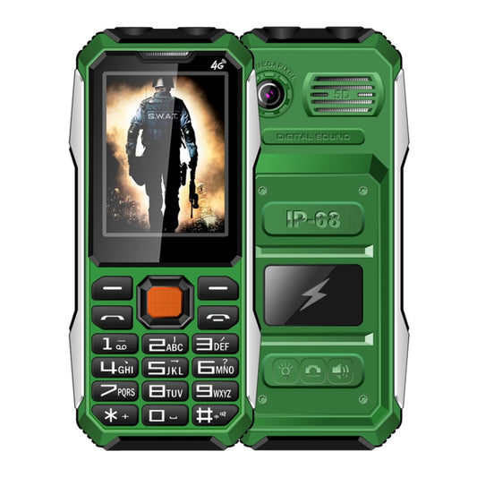 A6 Triple Proofing Elder Phone, Waterproof Shockproof Dustproof, 6800mAh Battery, 2.4 inch, 21 Keys, Bluetooth, LED Flashlight, FM, SOS, Dual SIM, Network: 2G(Green) - Others by buy2fix | Online Shopping UK | buy2fix