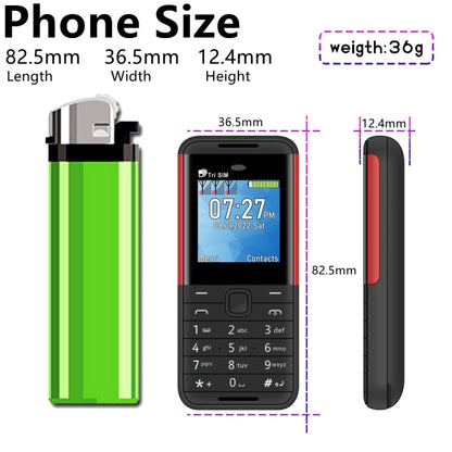 SERVO BM5310 Mini Mobile Phone, Russian Key, 1.33 inch, MTK6261D, 21 Keys, Support Bluetooth, FM, Magic Sound, Auto Call Record, GSM, Triple SIM (Black Red) - SERVO by SERVO | Online Shopping UK | buy2fix