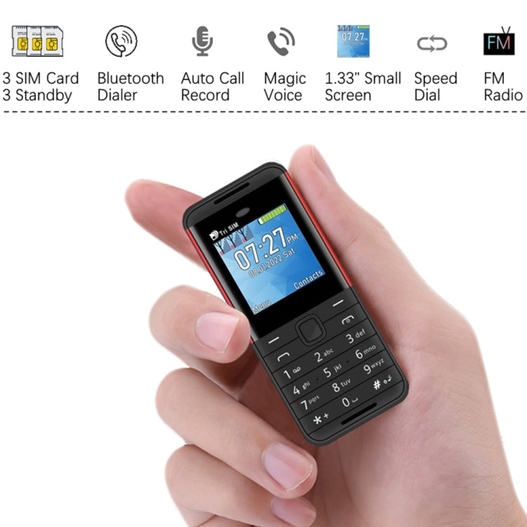 SERVO BM5310 Mini Mobile Phone, English Key, 1.33 inch, MTK6261D, 21 Keys, Support Bluetooth, FM, Magic Sound, Auto Call Record, GSM, Triple SIM (White) - SERVO by SERVO | Online Shopping UK | buy2fix