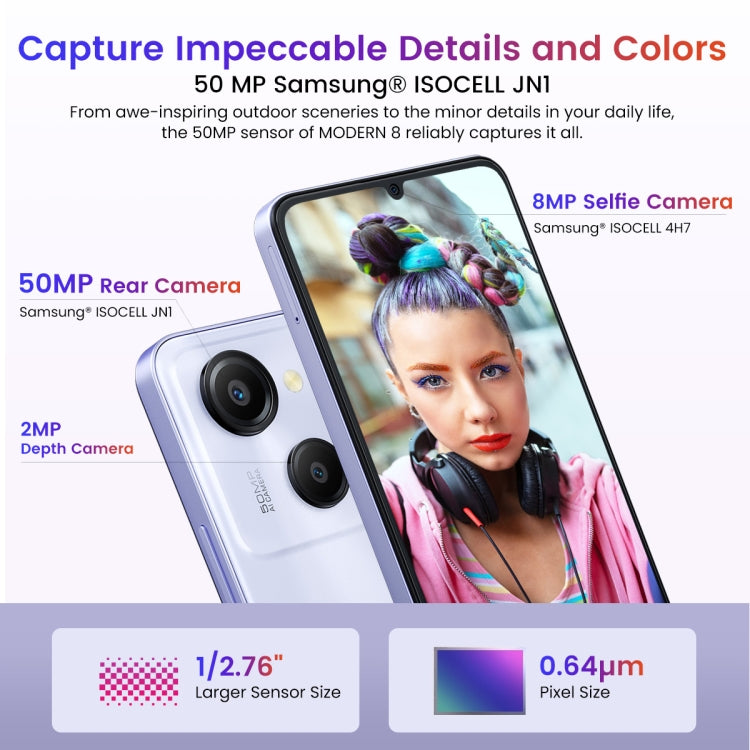 [HK Warehouse] Blackview Oscal MODERN 8, 8GB+128GB, Fingerprint & Face Identification, 6.75 inch Android 13 Unisoc T616 Octa Core up to 2.2GHz, Network: 4G, OTG(Blue) - Blackview by Blackview | Online Shopping UK | buy2fix