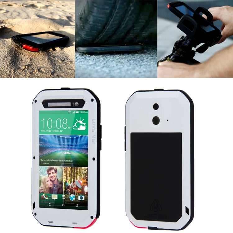 LOVE MEI for HTC One E8 Powerful Waterproof Dustproof Shockproof Anti-slip Metal Protective Case(White) - HTC by LOVE MEI | Online Shopping UK | buy2fix