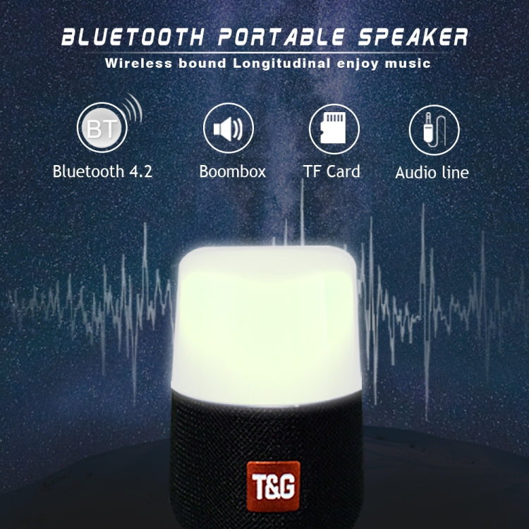 T&G TG168 Portable Wireless Bluetooth V5.0 Stereo Speaker with Handle, Built-in MIC, Support Flashing LED Light & TF Card & U Disk & AUX IN & FM(Black) - Desktop Speaker by T&G | Online Shopping UK | buy2fix