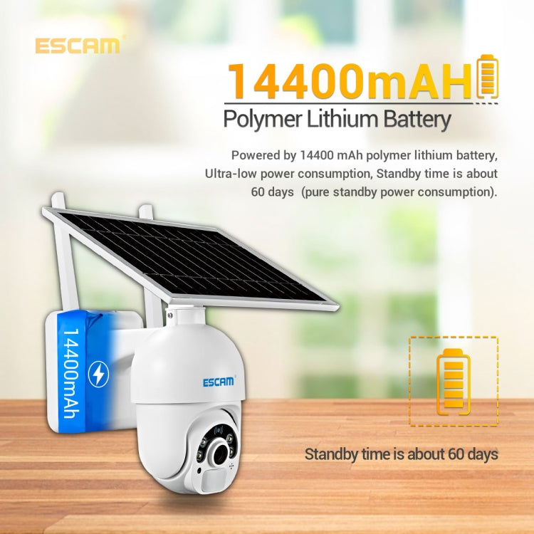 ESCAM QF450 HD 1080P 4G EU Version Solar Powered IP Camera without Memory, Support Two-way Audio & PIR Motion Detection & Night Vision & TF Card - Dome Camera by ESCAM | Online Shopping UK | buy2fix