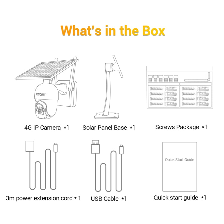 ESCAM QF450 HD 1080P 4G US Version Solar Powered IP Camera with 128G Memory, Support Two-way Audio & PIR Motion Detection & Night Vision & TF Card - Dome Camera by ESCAM | Online Shopping UK | buy2fix