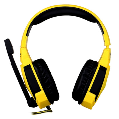 KOTION EACH G4000 USB Version Stereo Gaming Headphone Headset Headband with Microphone Volume Control LED Light for PC Gamer,Cable Length: About 2.2m(Black Yellow) - Multimedia Headset by KOTION EACH | Online Shopping UK | buy2fix