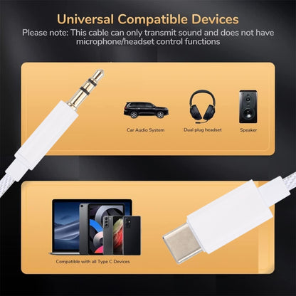 JH-030-A USB-C/Type-C to 3.5mm AUX Audio Adapter Cable - Video & Audio Cable by buy2fix | Online Shopping UK | buy2fix