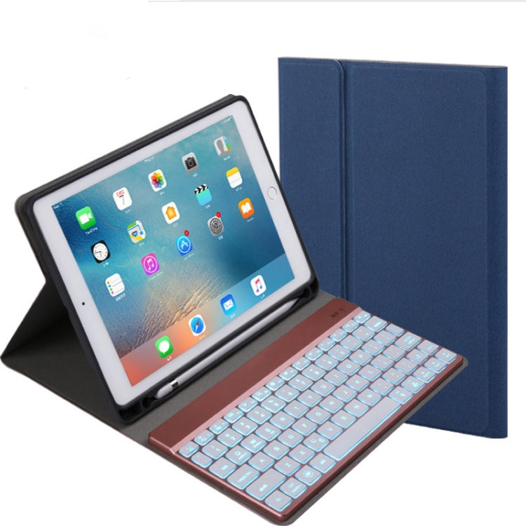 508A Detachable Bluetooth Keyboard + Horizontal Flip Leather Tablet Case with Holder & Colorful Backlight for iPad Pro 9.7 inch, iPad Air, iPad Air 2, iPad 9.7 inch (2017), iPad 9.7 inch (2018)(Blue) - For iPad Pro by buy2fix | Online Shopping UK | buy2fix