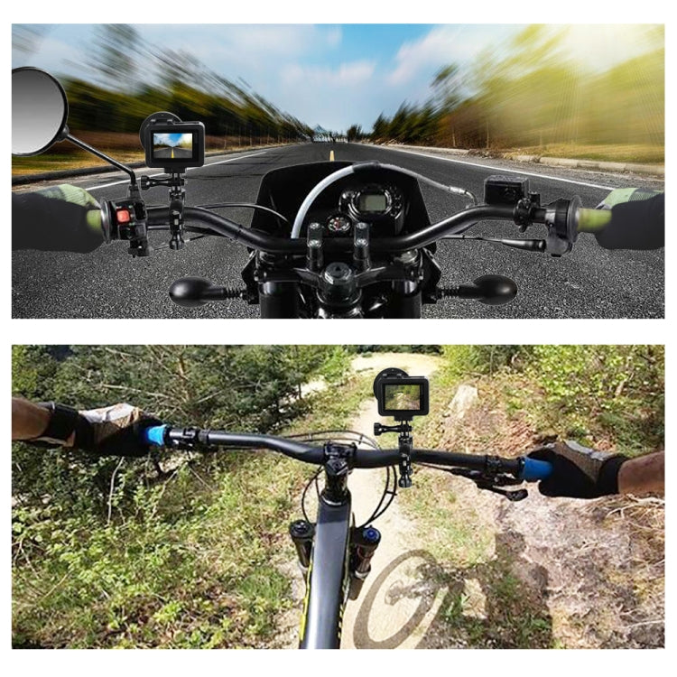 PULUZ 360 Degree Rotation Bike Aluminum Handlebar Adapter Mount with Screw for GoPro, Insta360, DJI and Other Action Cameras(Black) - Bicycle Handlebar Mount by PULUZ | Online Shopping UK | buy2fix